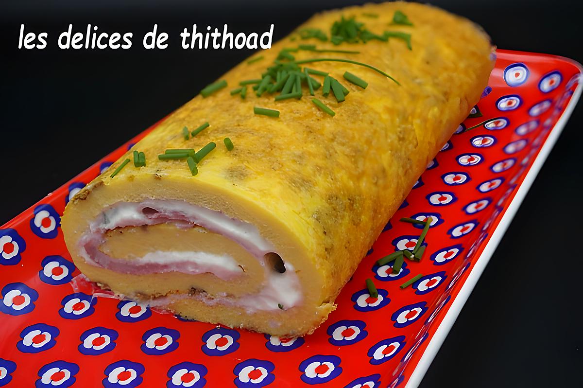 recette omelette roulée fromage frais et jambon