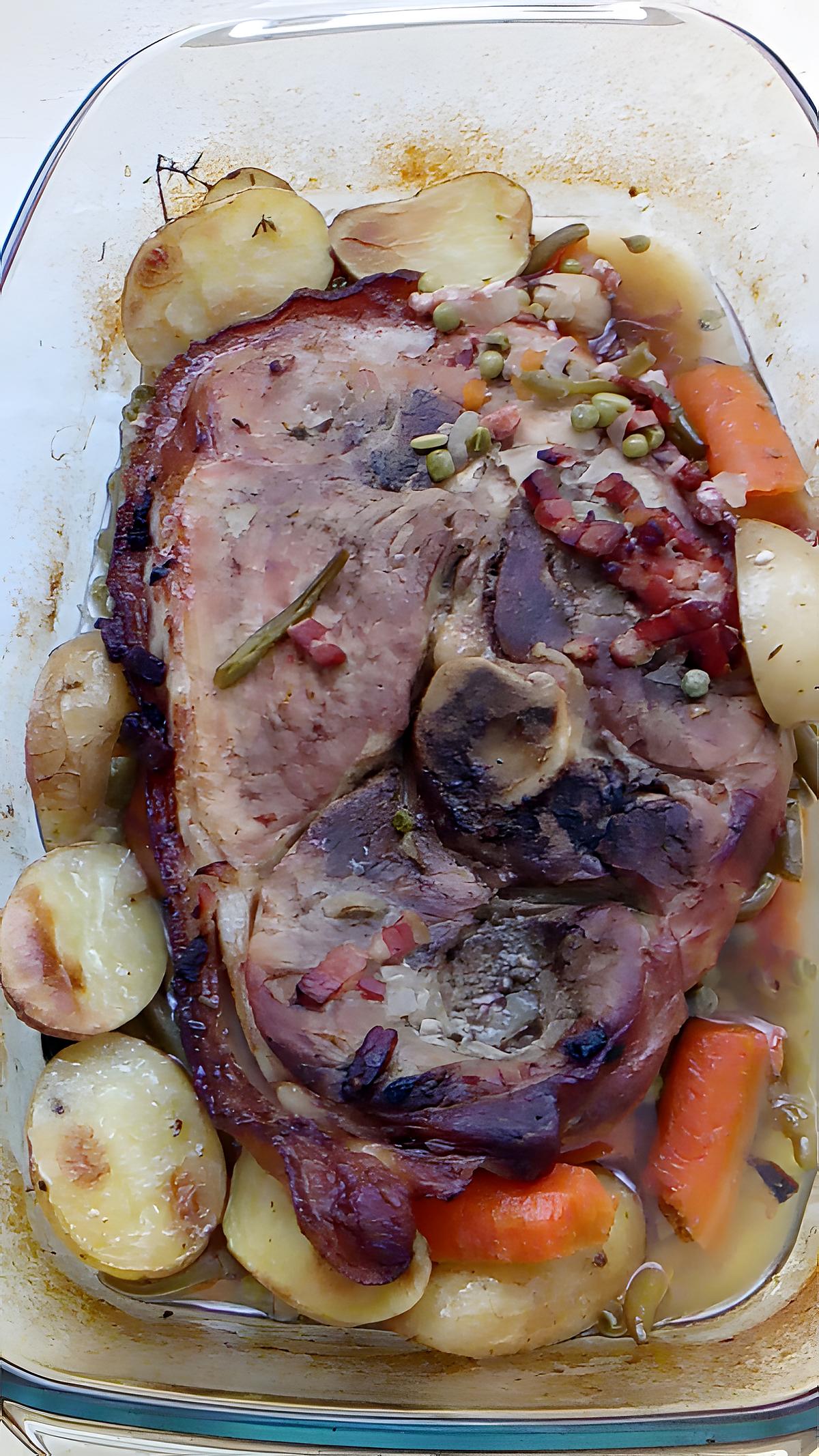 recette rouelle de porc et ses légumes en cocotte au four