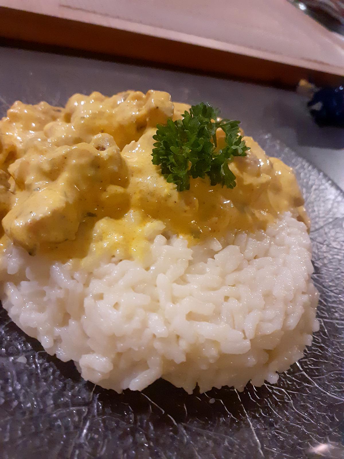 recette Poulet au curry et son riz