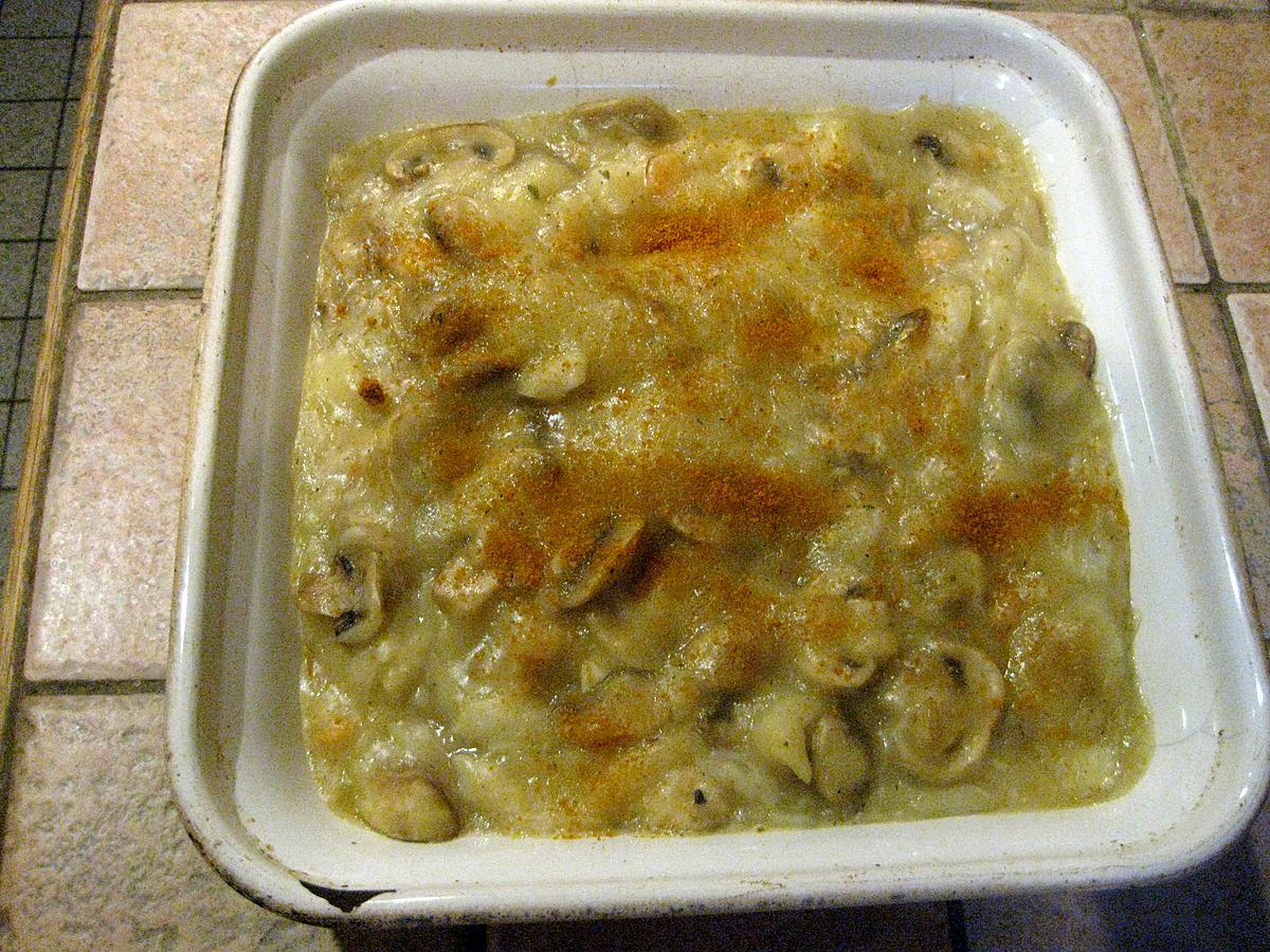 recette Gratin de poisson et champignons persillés