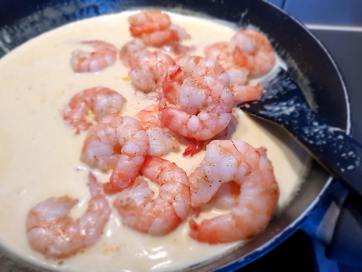 recette Pâtes  aux crevettes, sauce crémeuse aux citrons