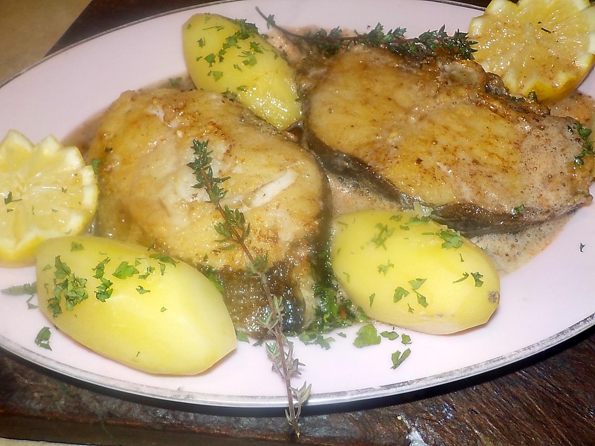 recette Darnes de cabillaud meuniére parfumées au thym