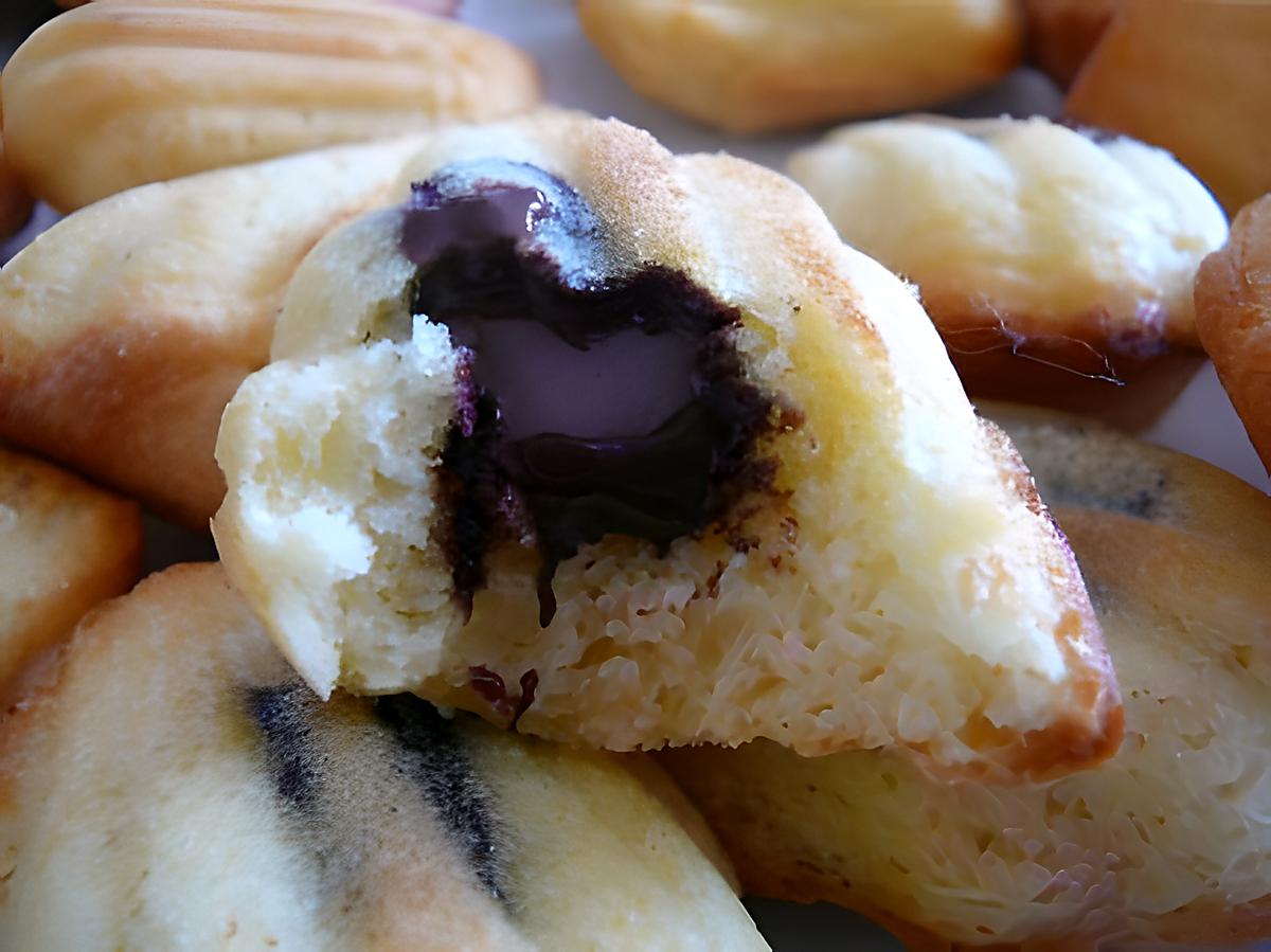 recette Madeleine au coeur au chocolat