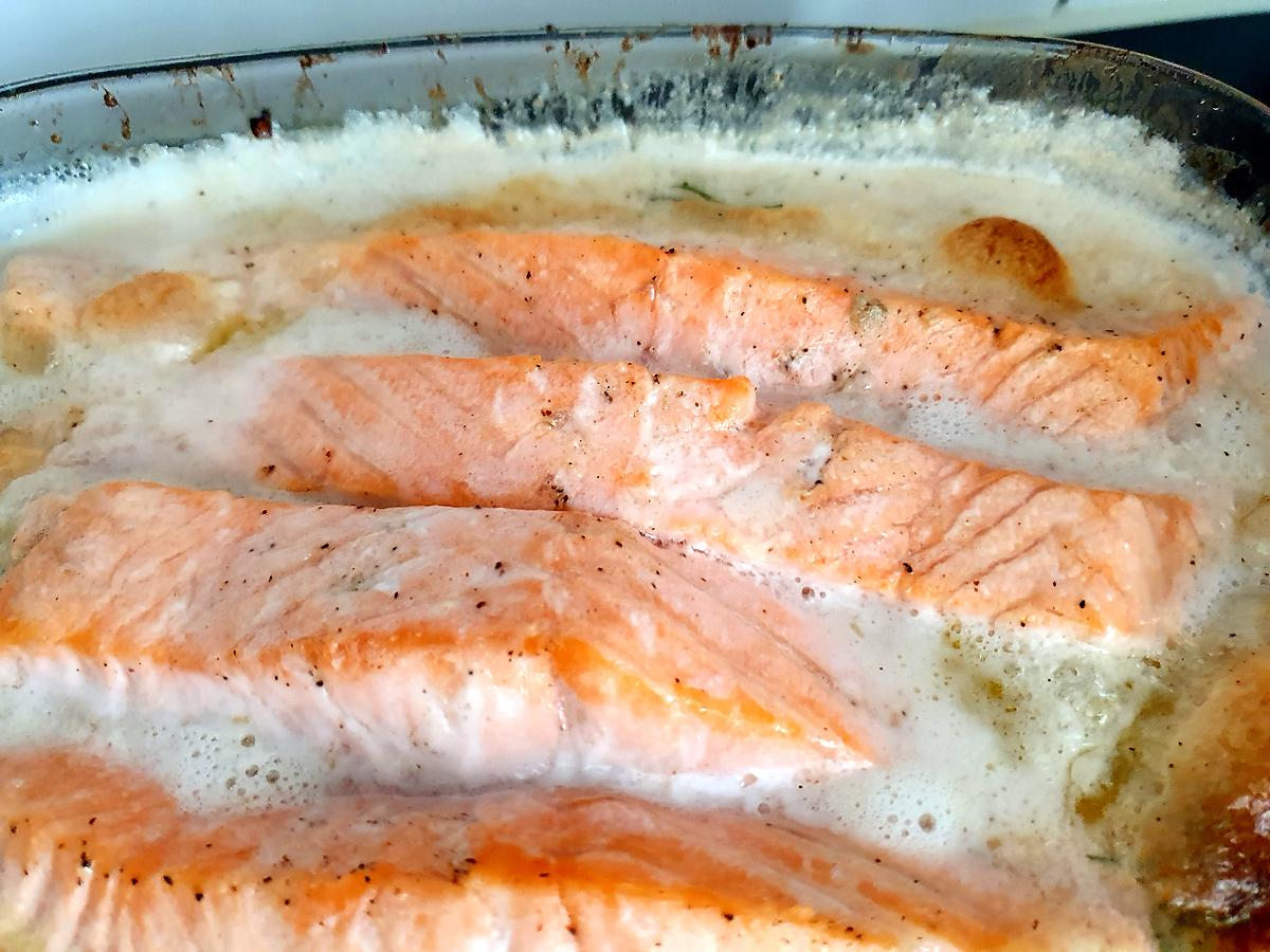 recette Pavés de saumon sauce crevettes