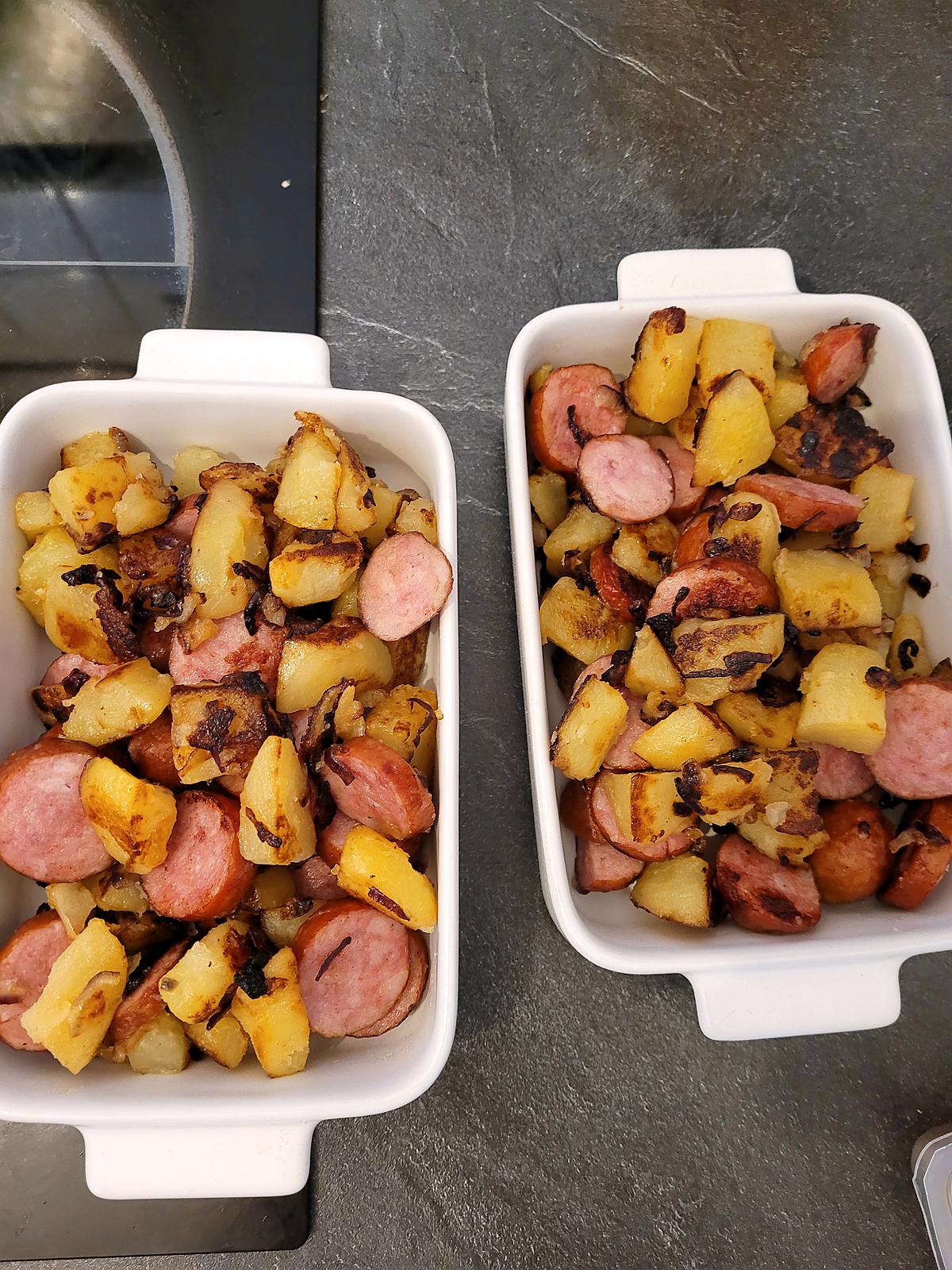 recette Pommes de terre, saucisse fumée et fromage à raclette