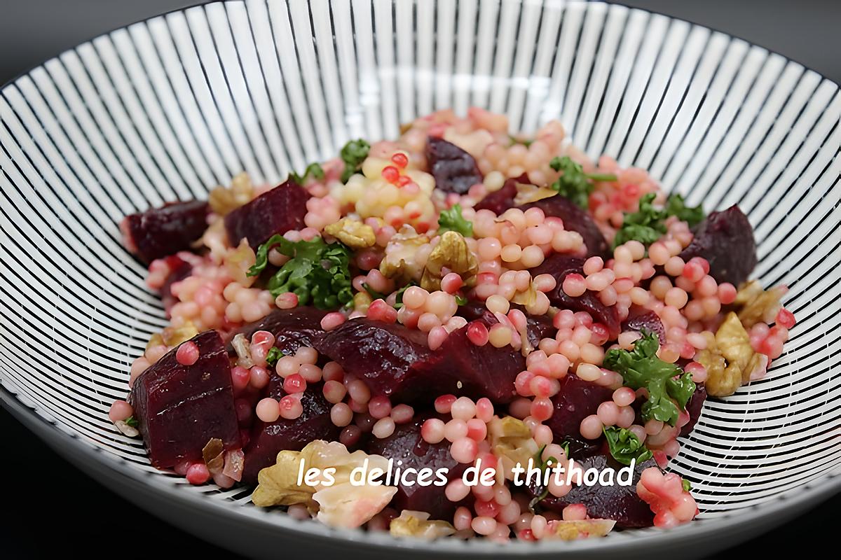 recette salade de couscous perlé aux betteraves