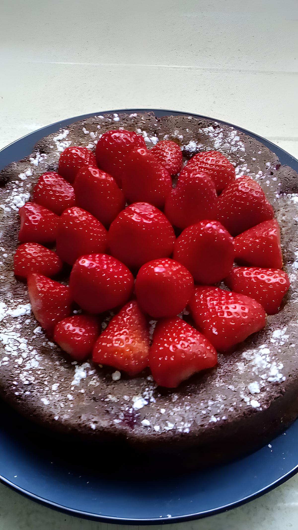 recette fondant chocolat aux fraises