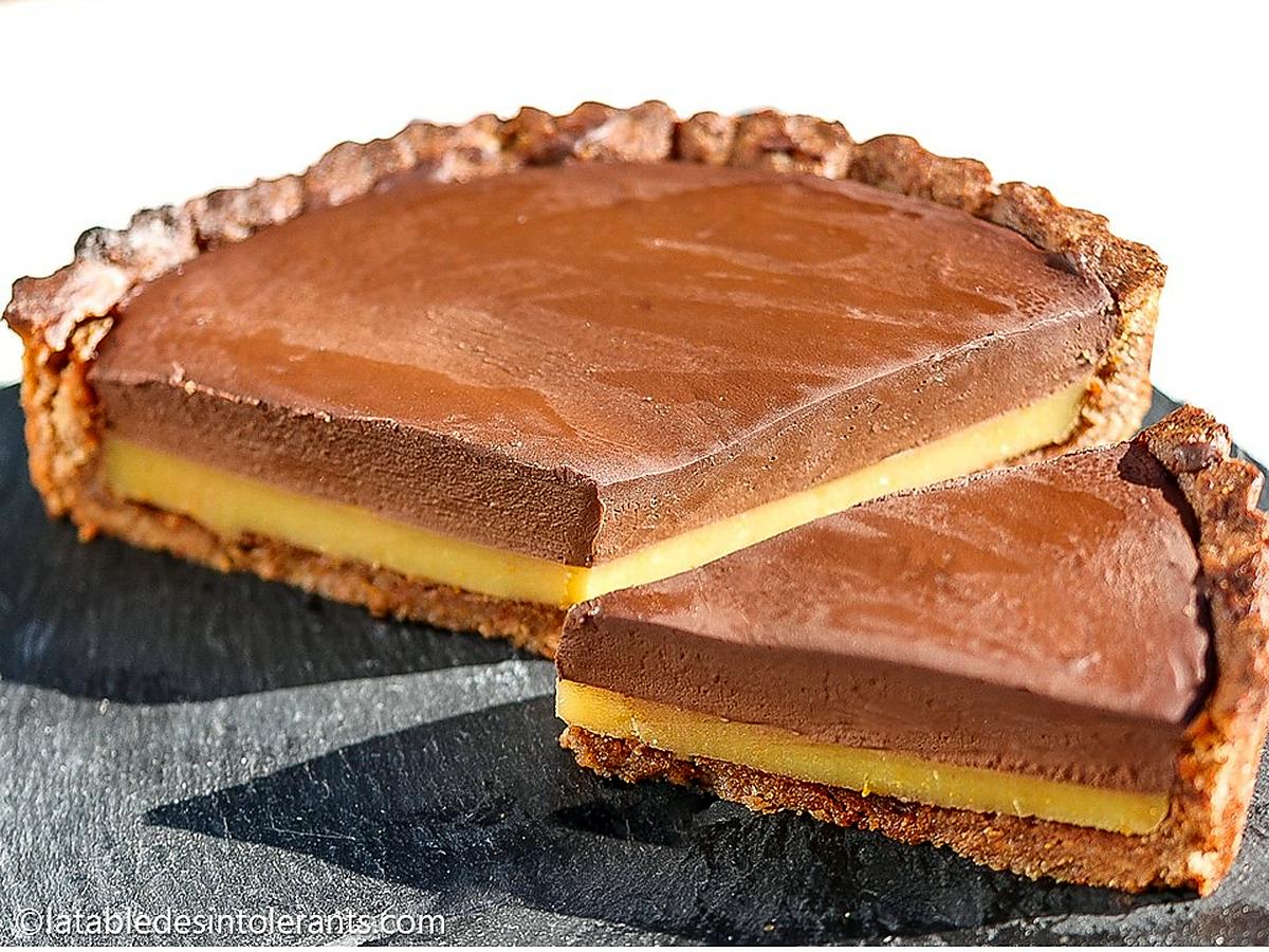 recette TARTE VÉGAN CHOCOLAT ORANGE sans gluten, ni lait ni sucre