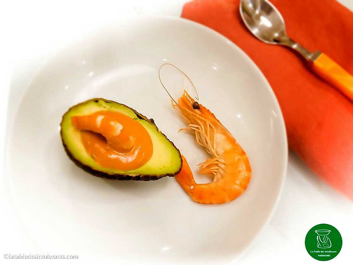 Recette d'AVOCAT CREVETTE SAUCE COCKTAIL sans gluten ni sucre ajouté ni additifs (avec ou sans