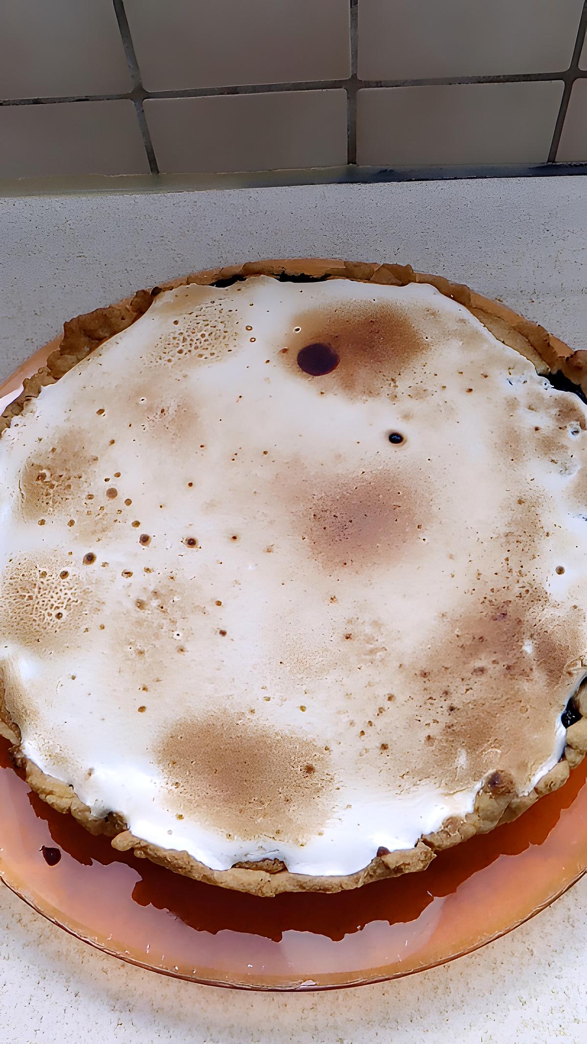 recette tarte meringué myrtille a la créme d'amande