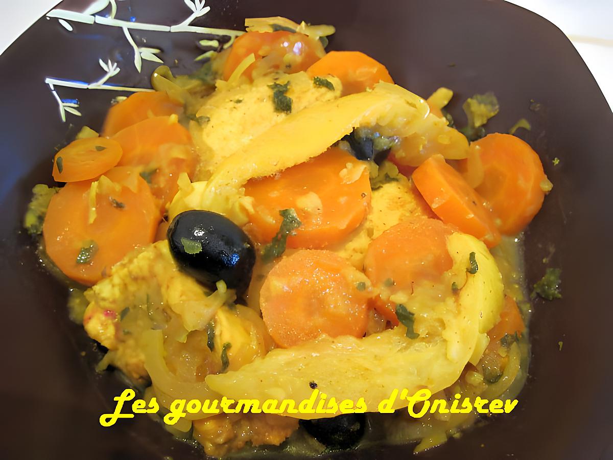 recette Tajine de poulet au citron confit