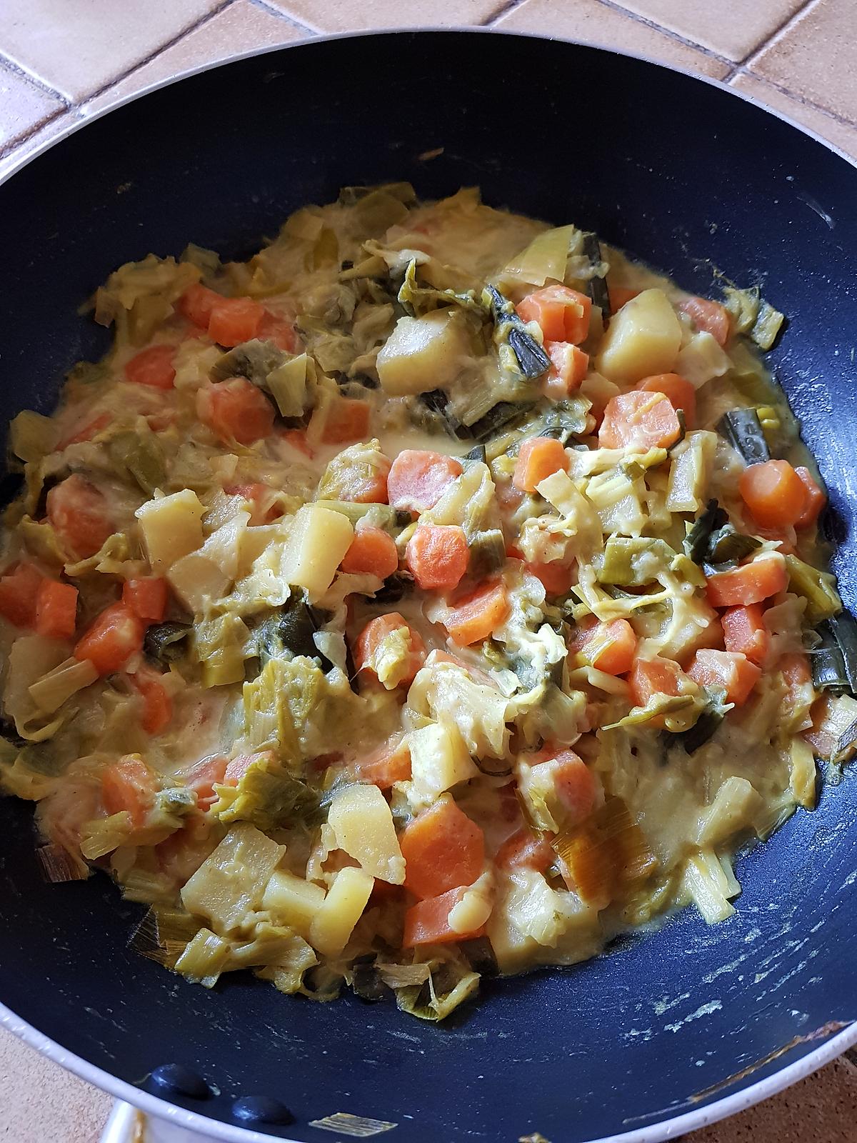 recette Poêlée de poireaux, carottes et pommes de terre