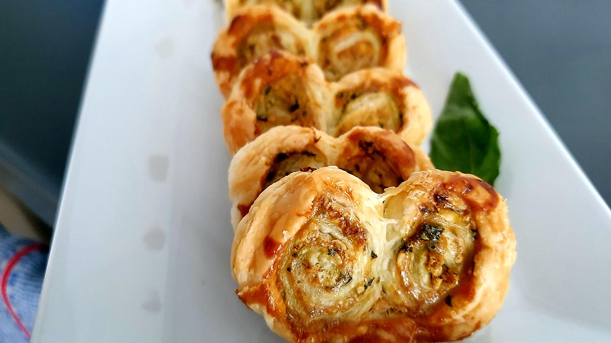 recette Palmiers feuilletés au pesto