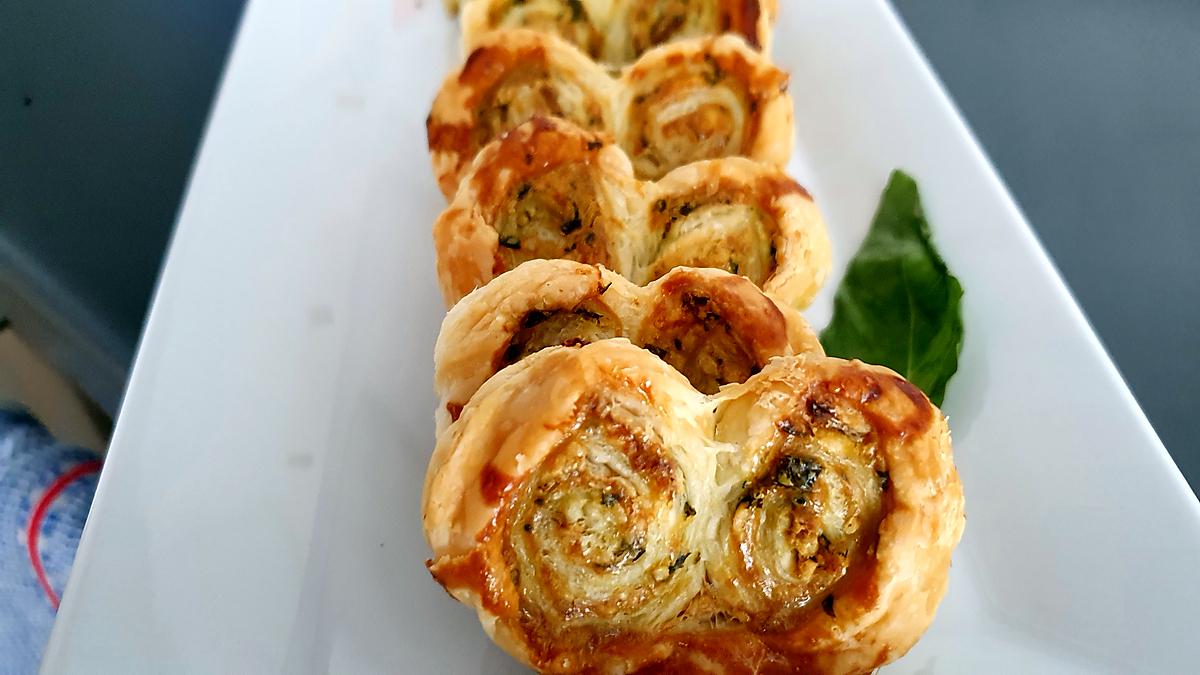 recette Palmiers feuilletés au pesto