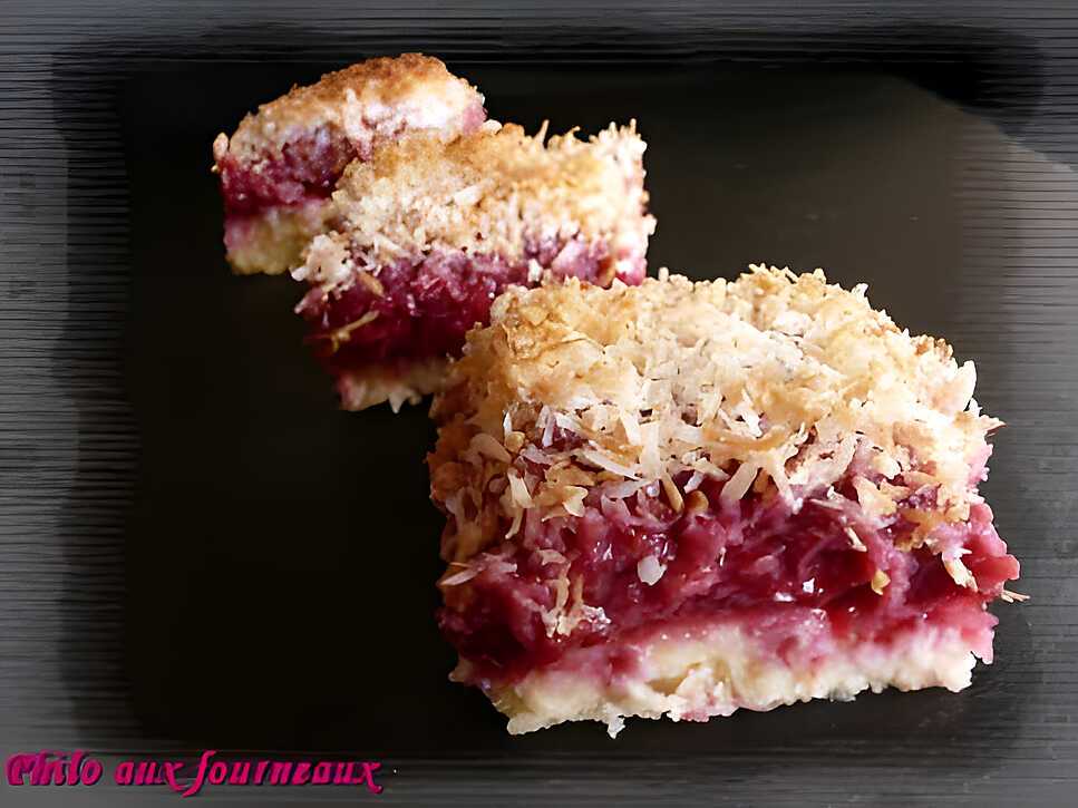 recette Carré aux framboises, aux fraises & à la noix de coco
