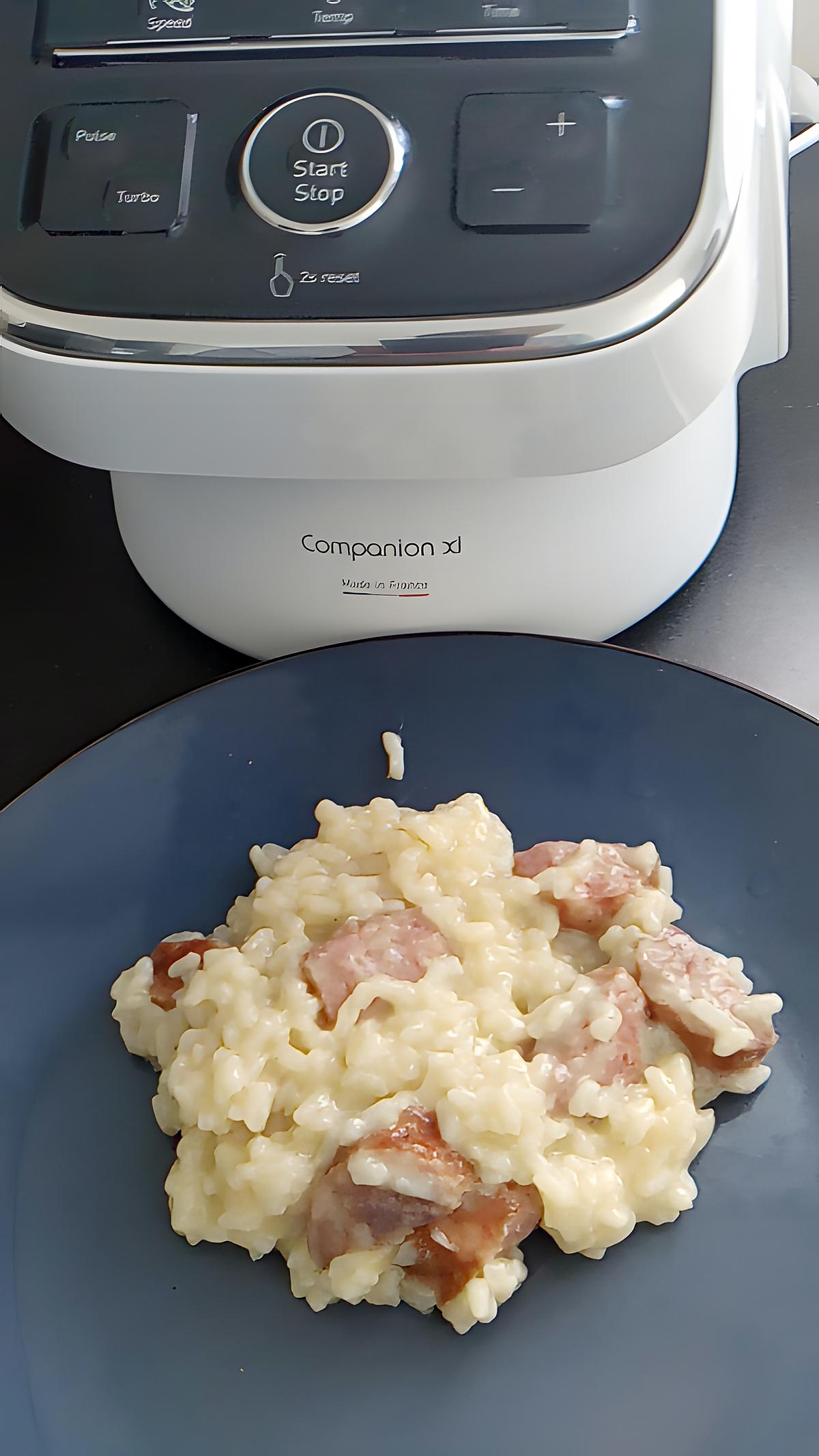 recette risotto saucisson a l'ail comté au companion