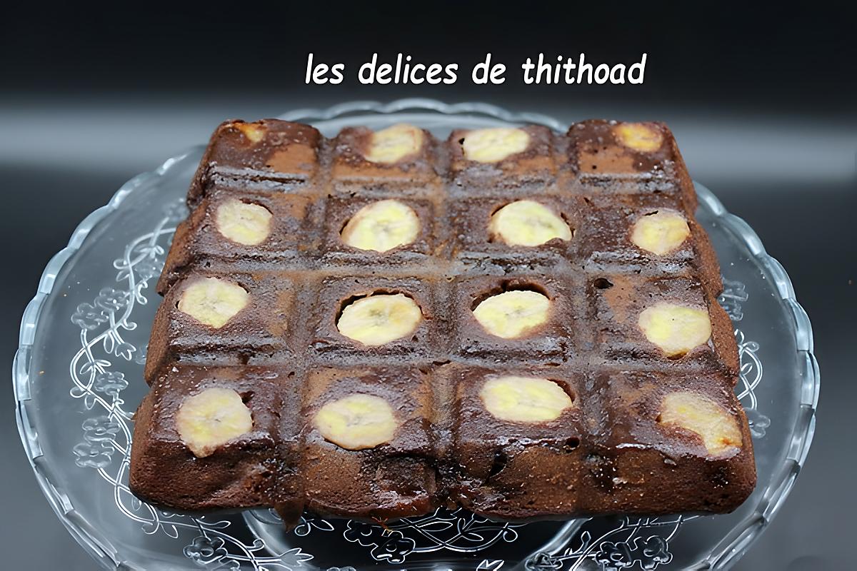 recette brownie, chocolat, banane et noix de pécan