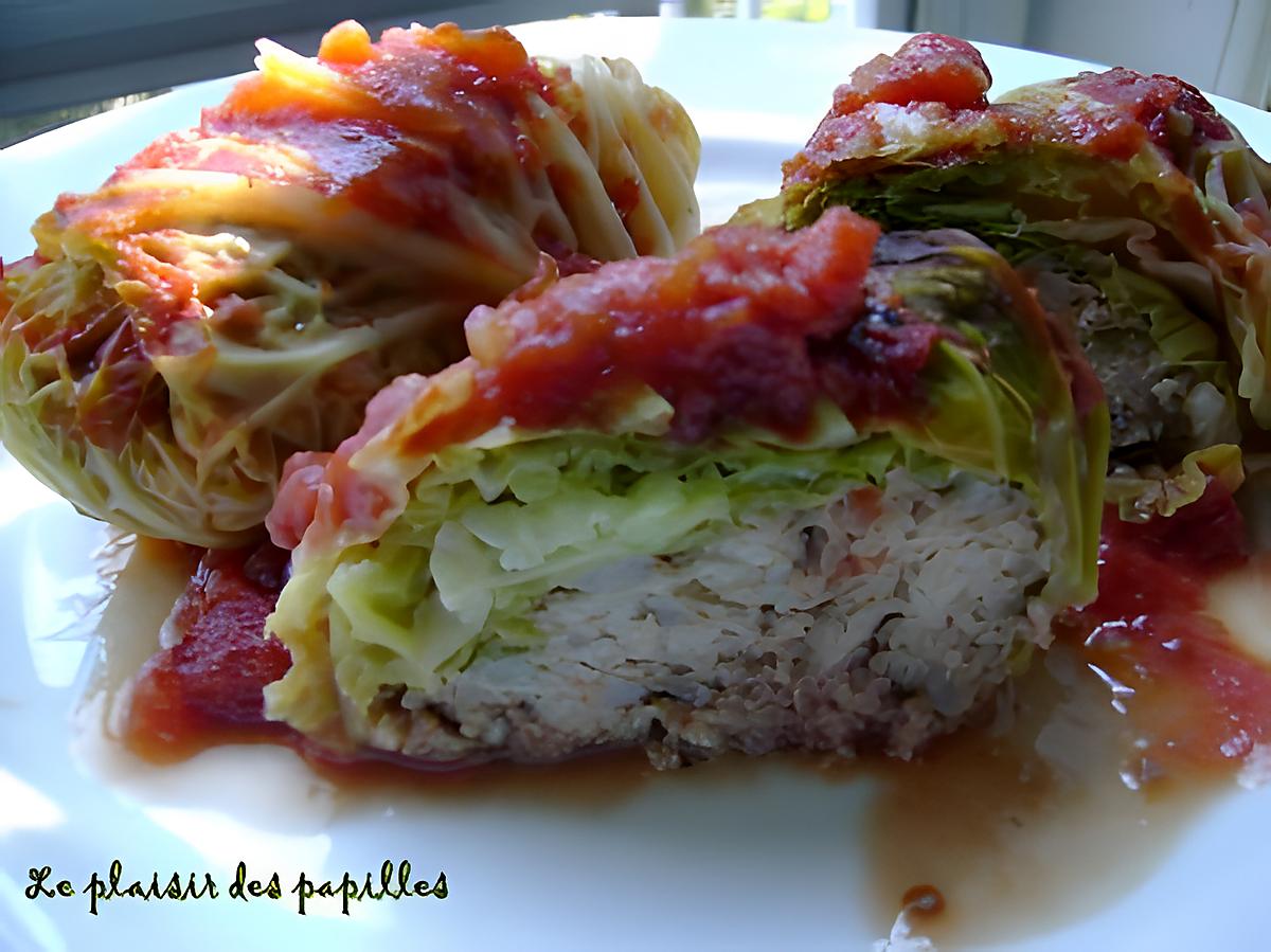 recette ~ Rouleaux au chou farcis~ 