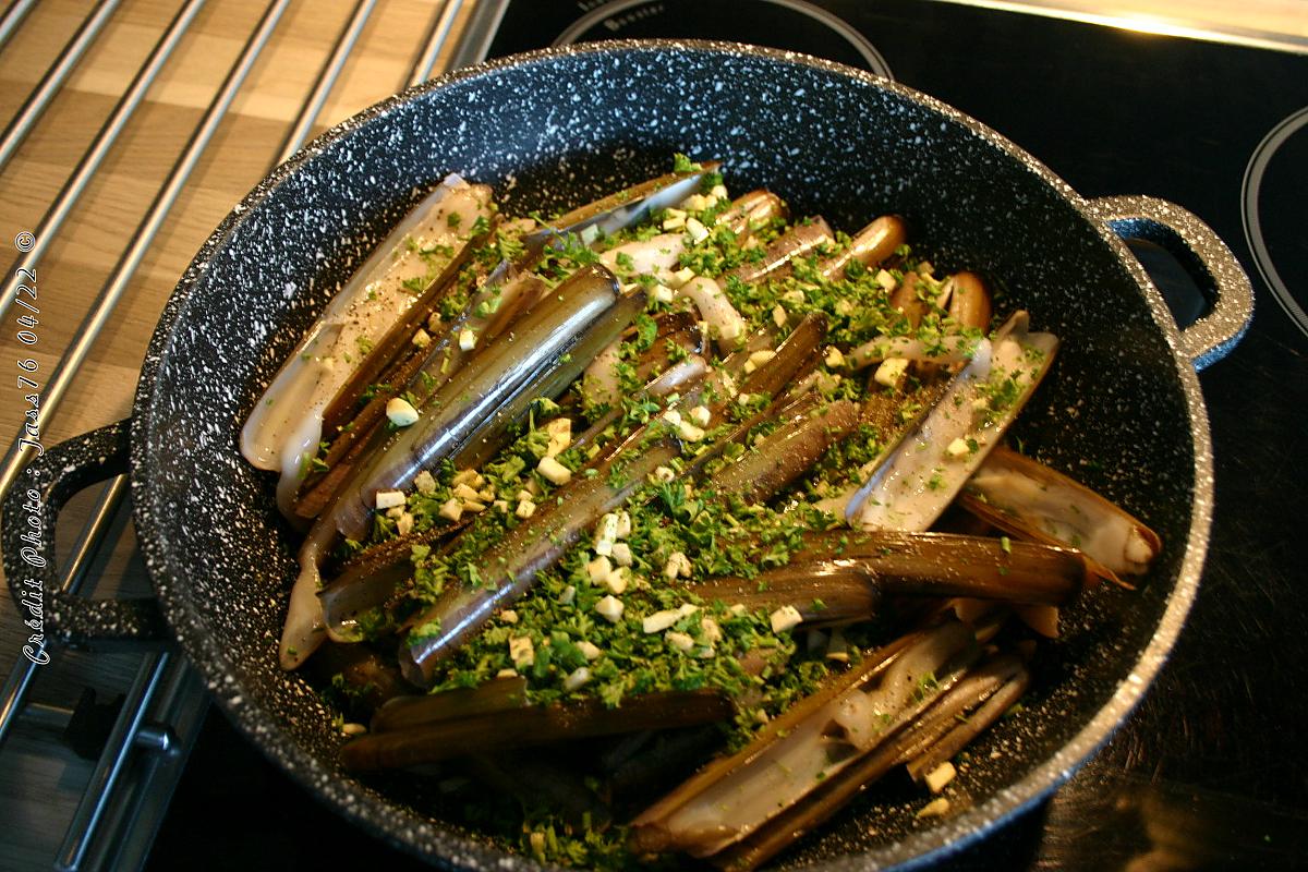 recette Couteaux Solen en Persillade