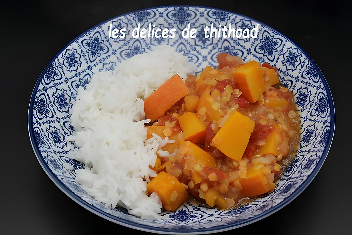 recette dahl de lentilles corail et potimarron