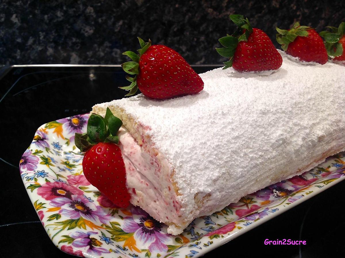 recette Roulé aux fraises