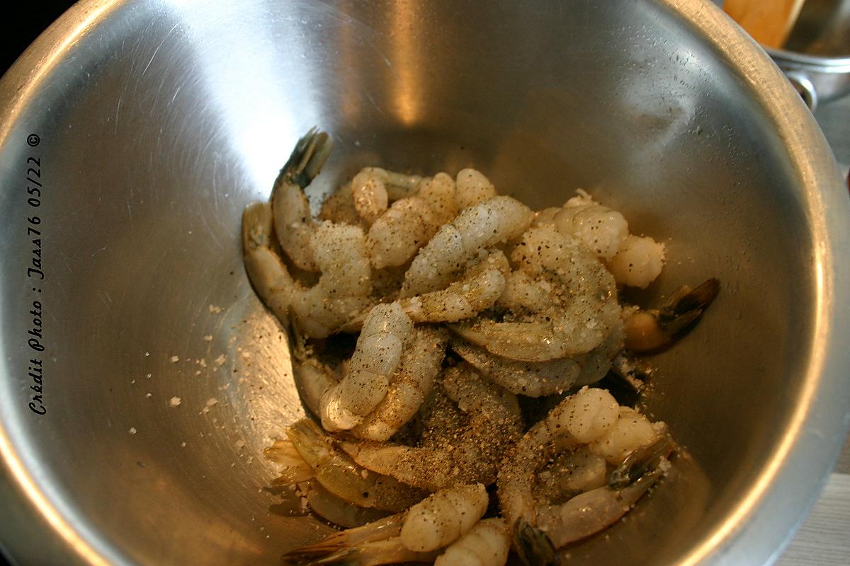 recette Crevettes Sautées Flambées au Pommeau de Normandie