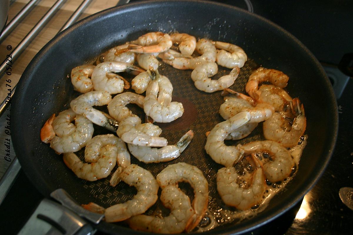 recette Crevettes Sautées Flambées au Pommeau de Normandie