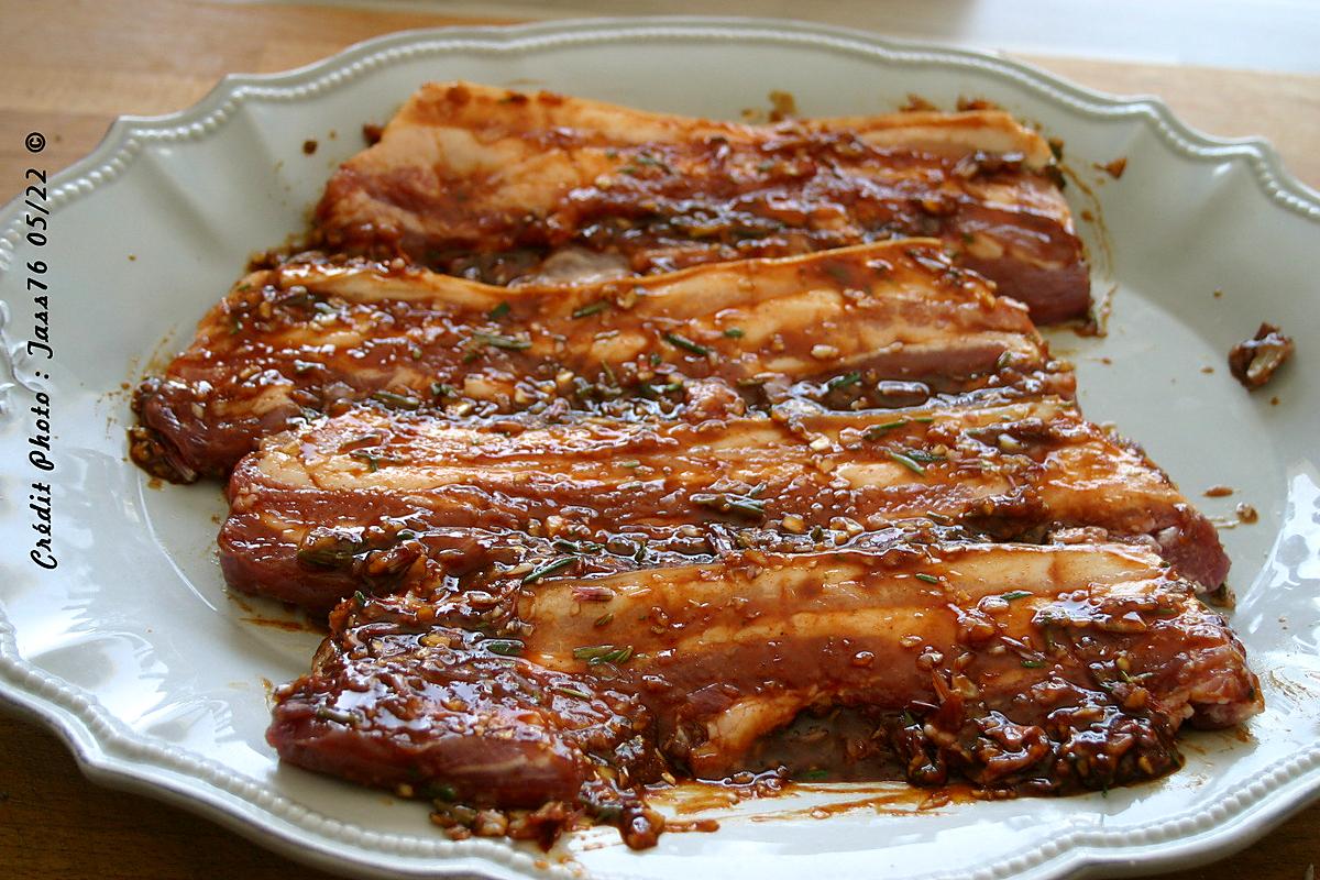 recette Poitrine de Porc Marinée Cuite au Barbecue