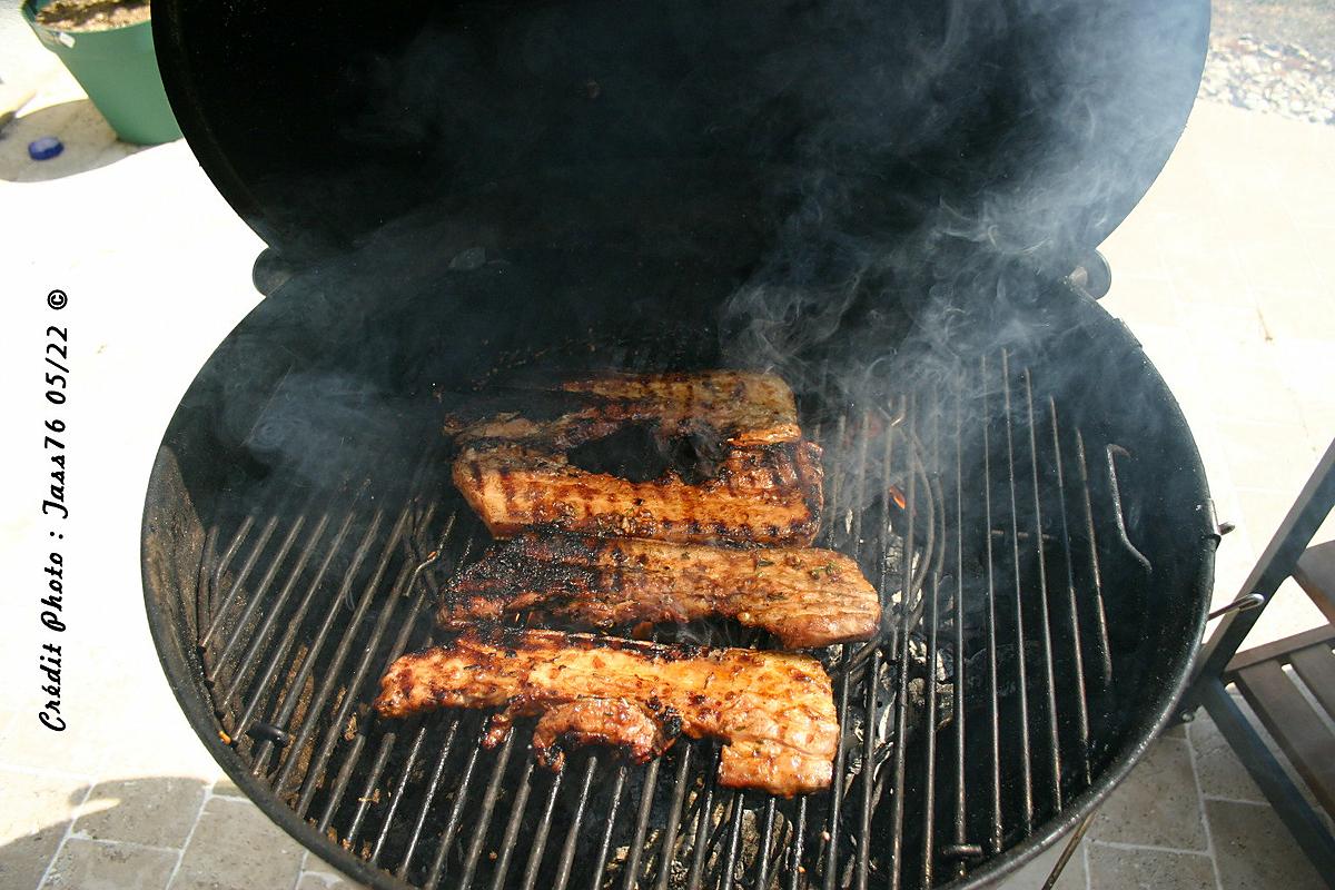 recette Poitrine de Porc Marinée Cuite au Barbecue