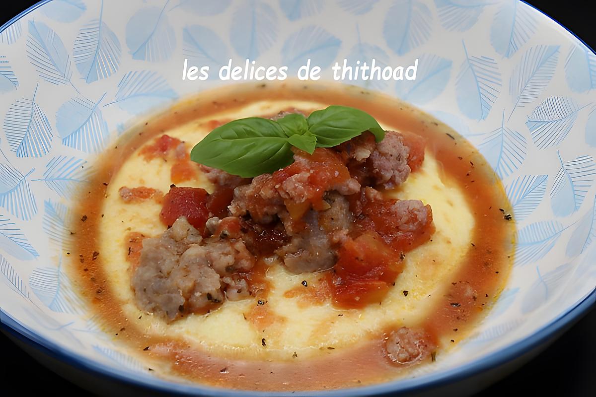 recette polenta et ragout de chair à saucisses