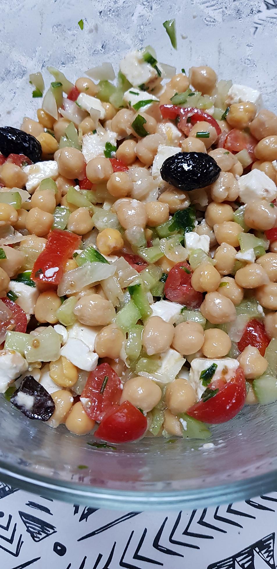 recette Salade de pois chiches à la grecque