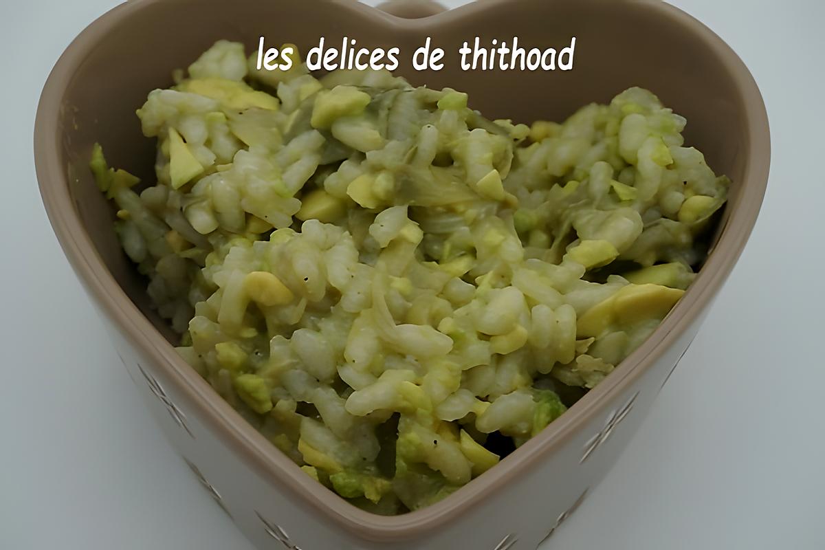 recette risotto aux artichauts et avocat