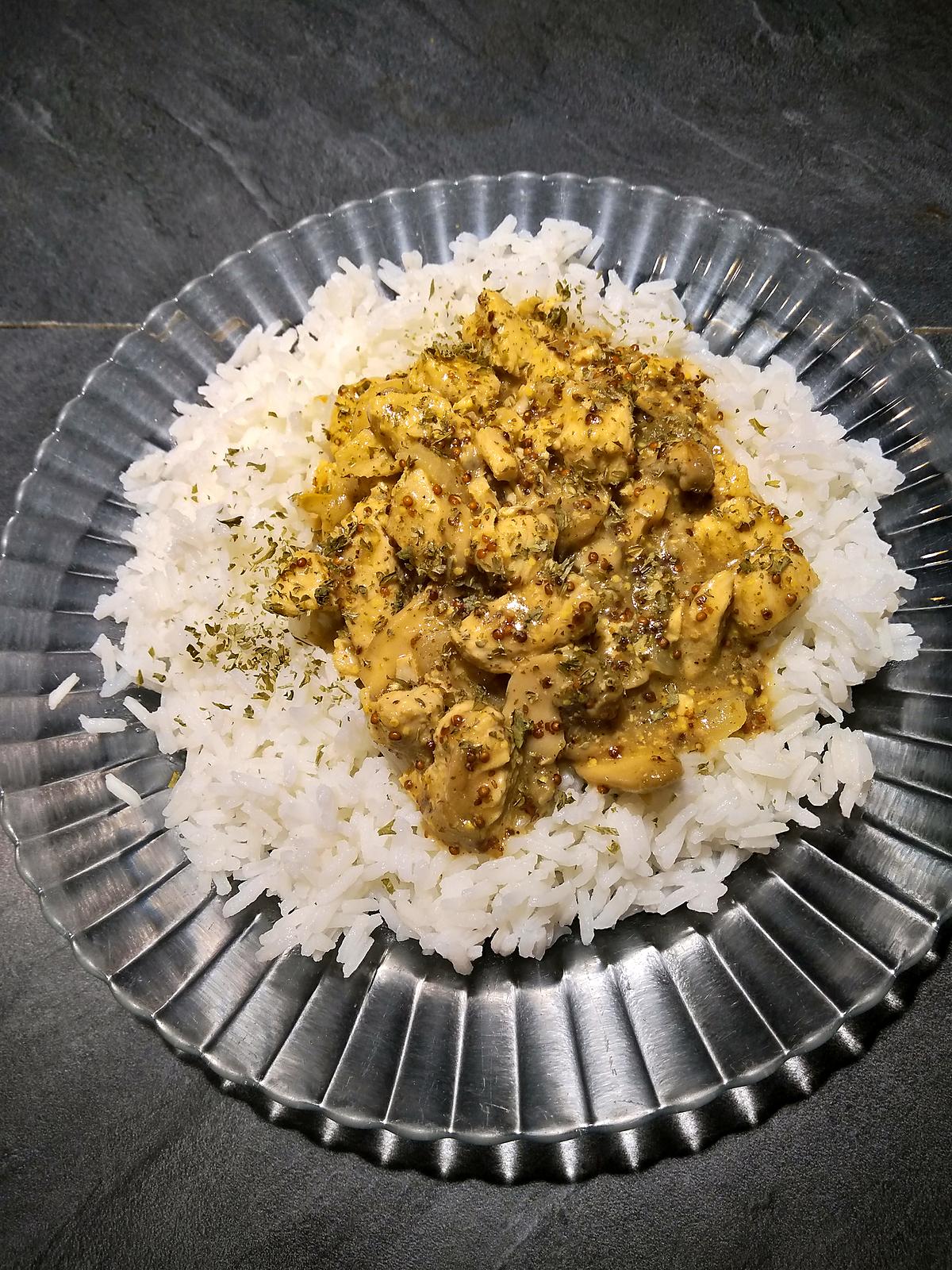 recette Émincé de poulet à la moutarde à l'ancienne au cookeo