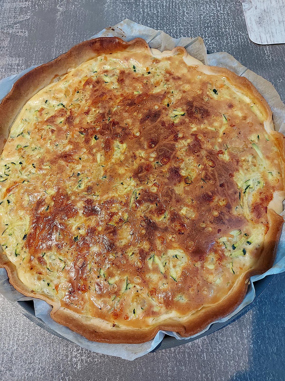 recette Quiche salée courgette et crevettes