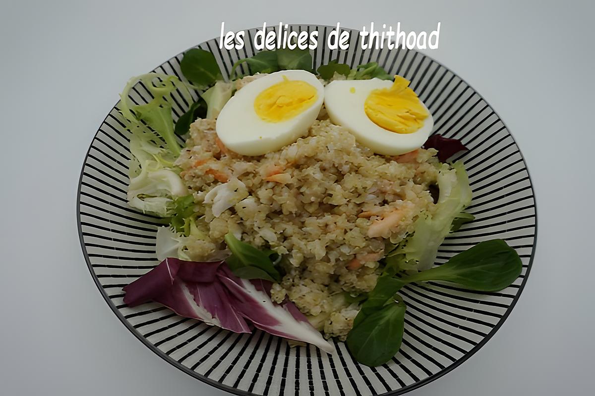 recette Salade de quinoa au crabe