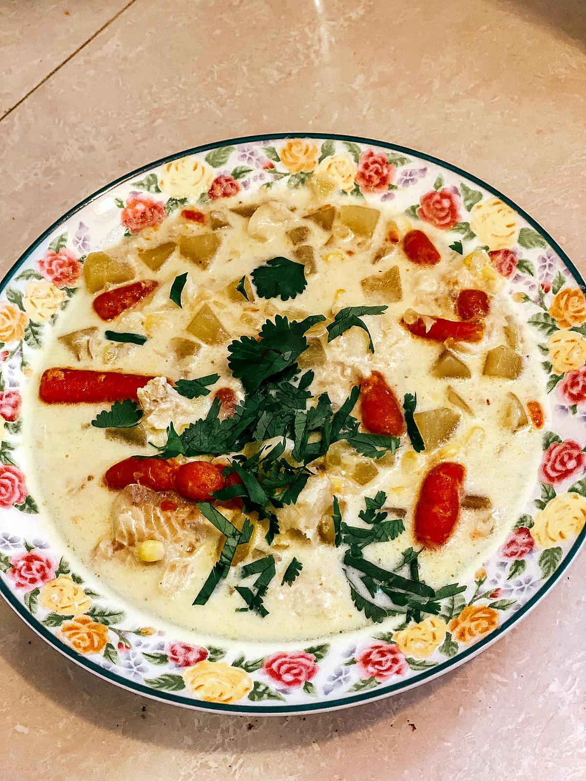 recette CHAUDRÉE (CHOWDER) DE POISSON MINUTE