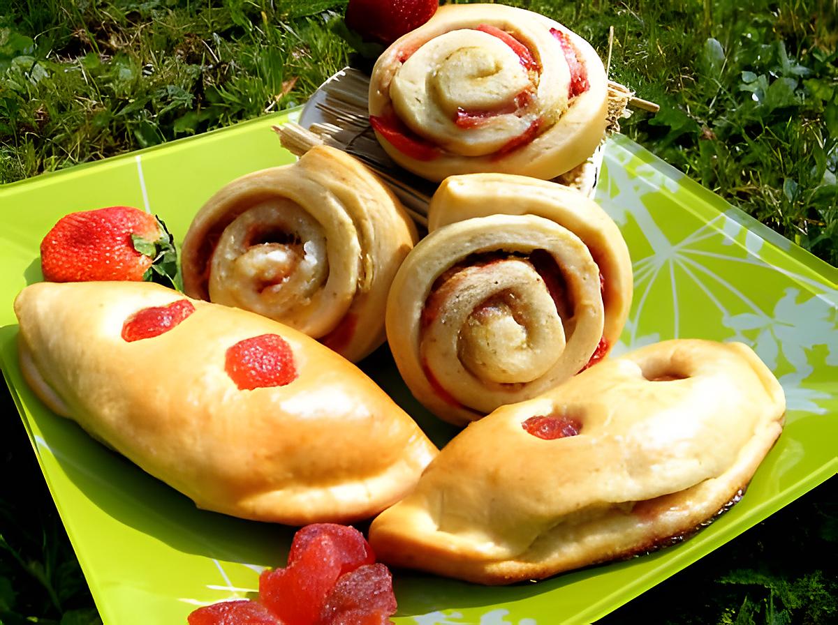 recette Ooo Chaussons briochés rhubarbe et fraise ooO