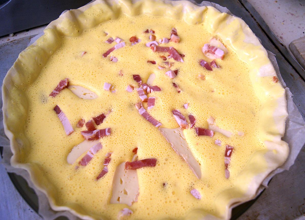 recette Tarte au Maroilles et lardons fumés