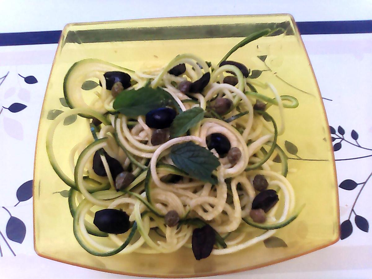 recette Spaghettis de courgettes à la menthe