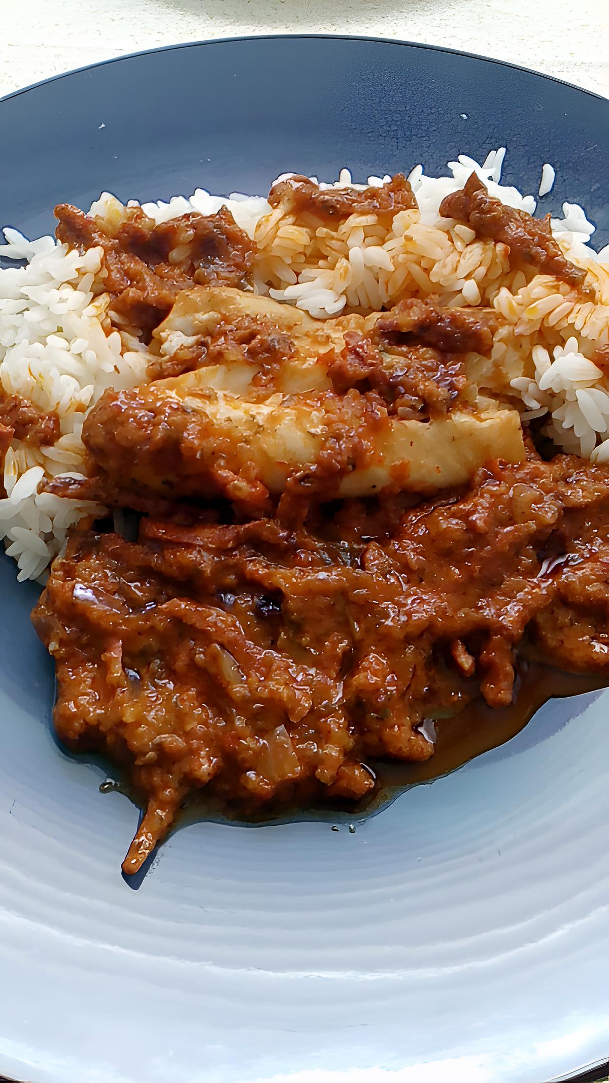 recette dos de cabillaud chorizo caviar d'aubergine poivron au cookéo