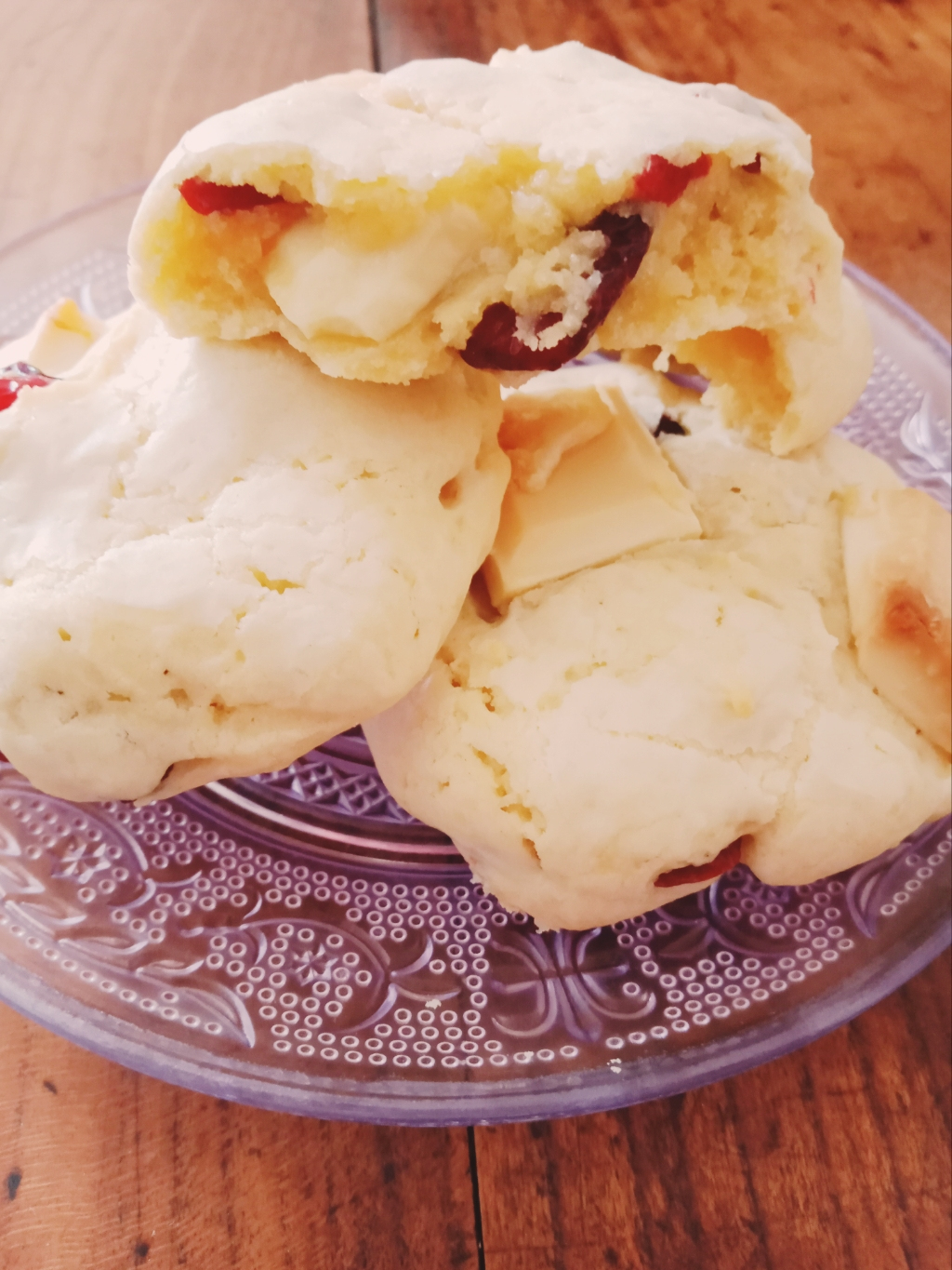 recette Cookies chocolat blanc et cranberries