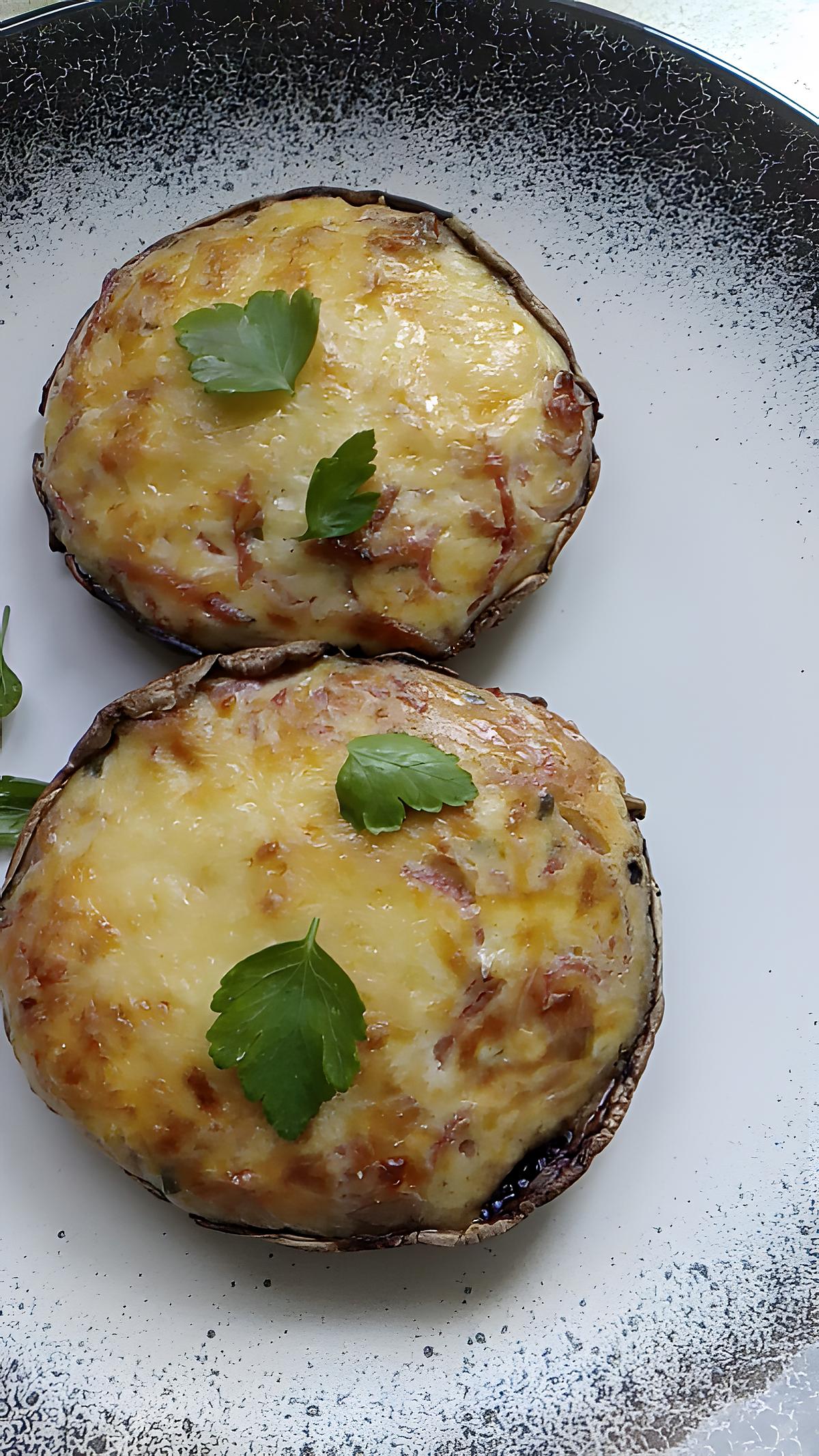 recette champignon farçi fromage jambon fumé