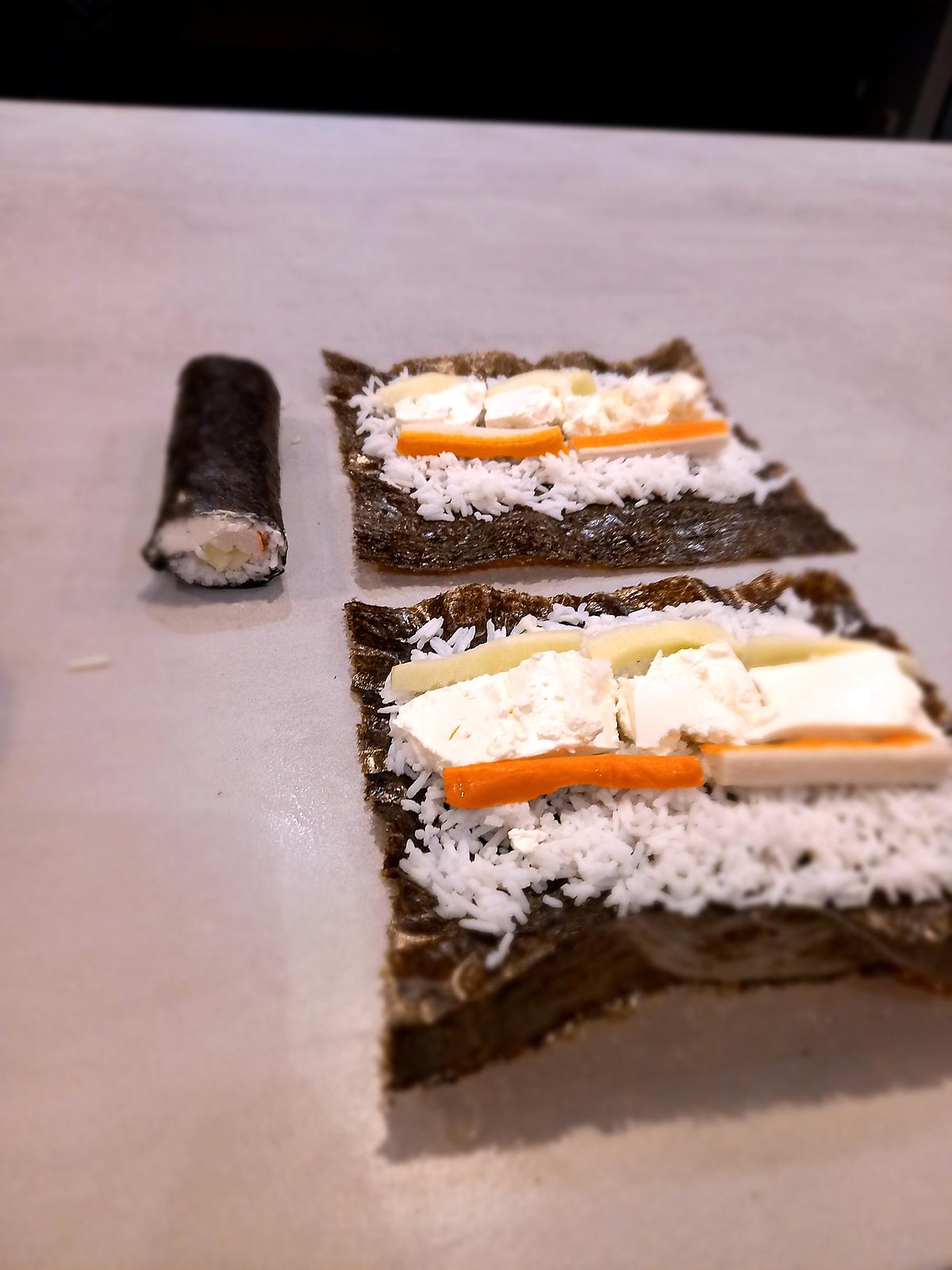 recette Maki-Sushi surimi concombre fromage frais
