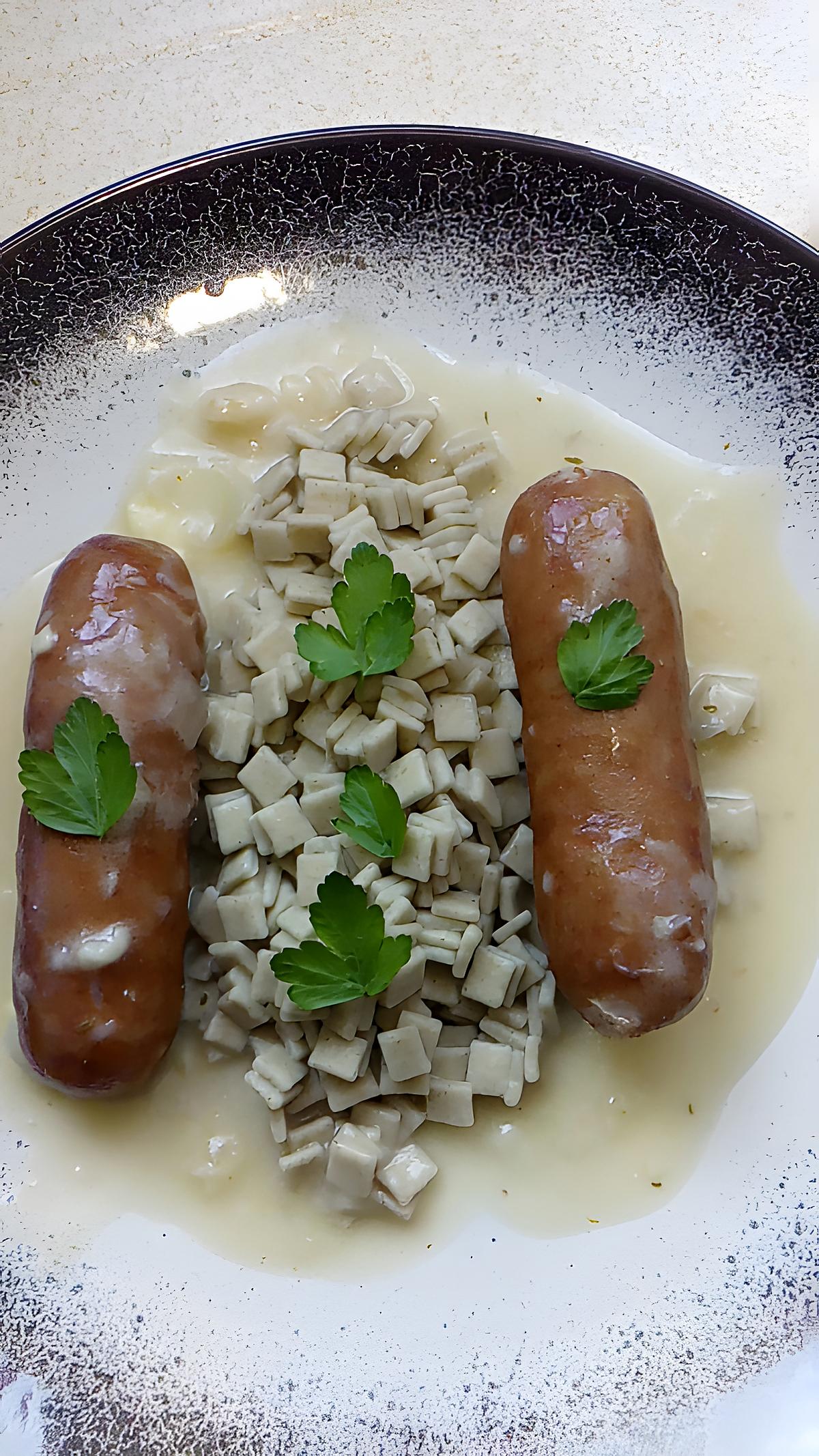 recette saucisse diots de savoie au vin jaune et reblochon au cookéo