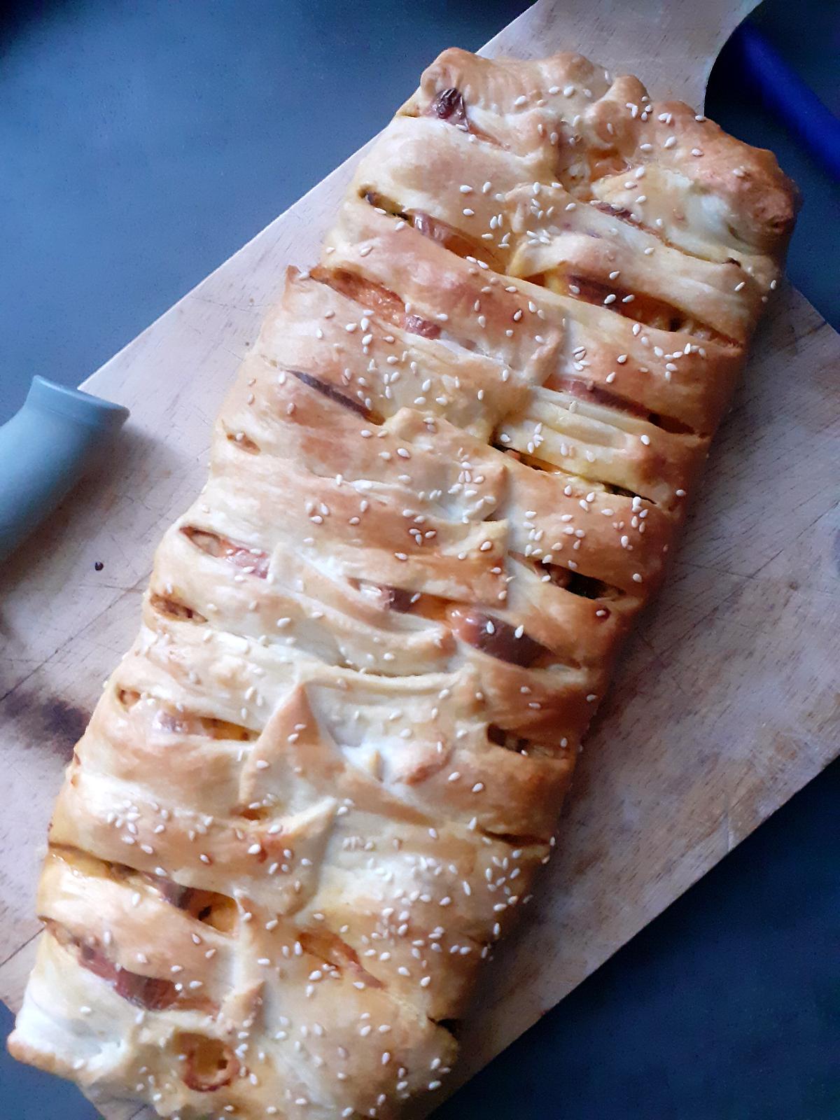 recette Feuilleté tressé au poulet