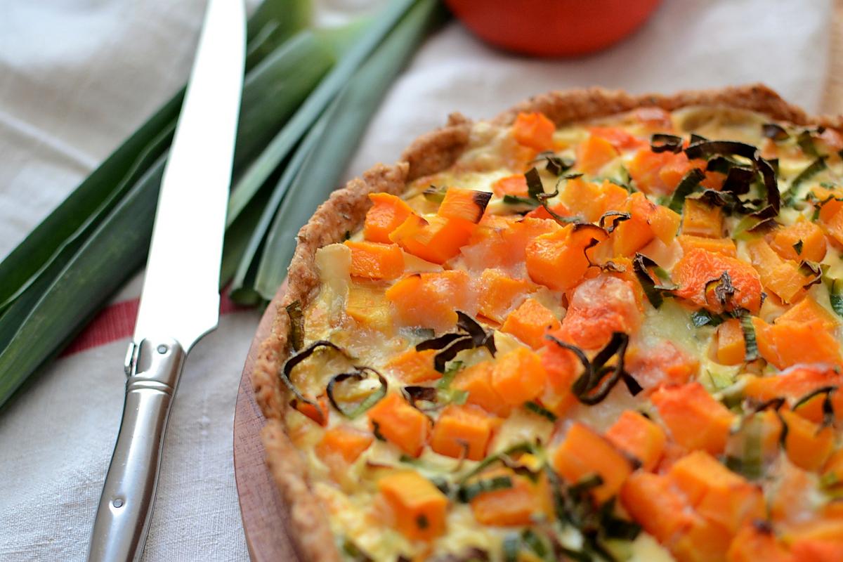 recette Tarte butternut vert de poireau