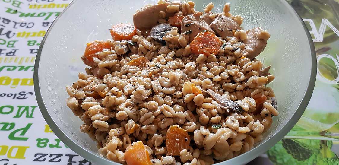 Recette de Blesotto poulet champignons au cookeo
