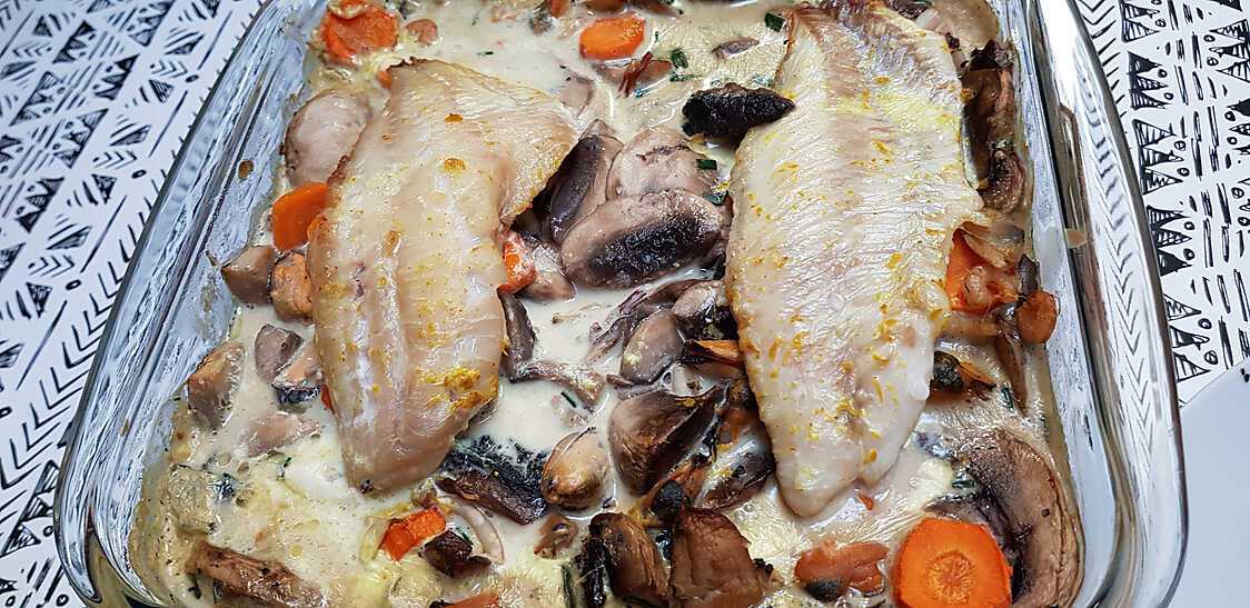 Recette de Filet de dorade aux champignons
