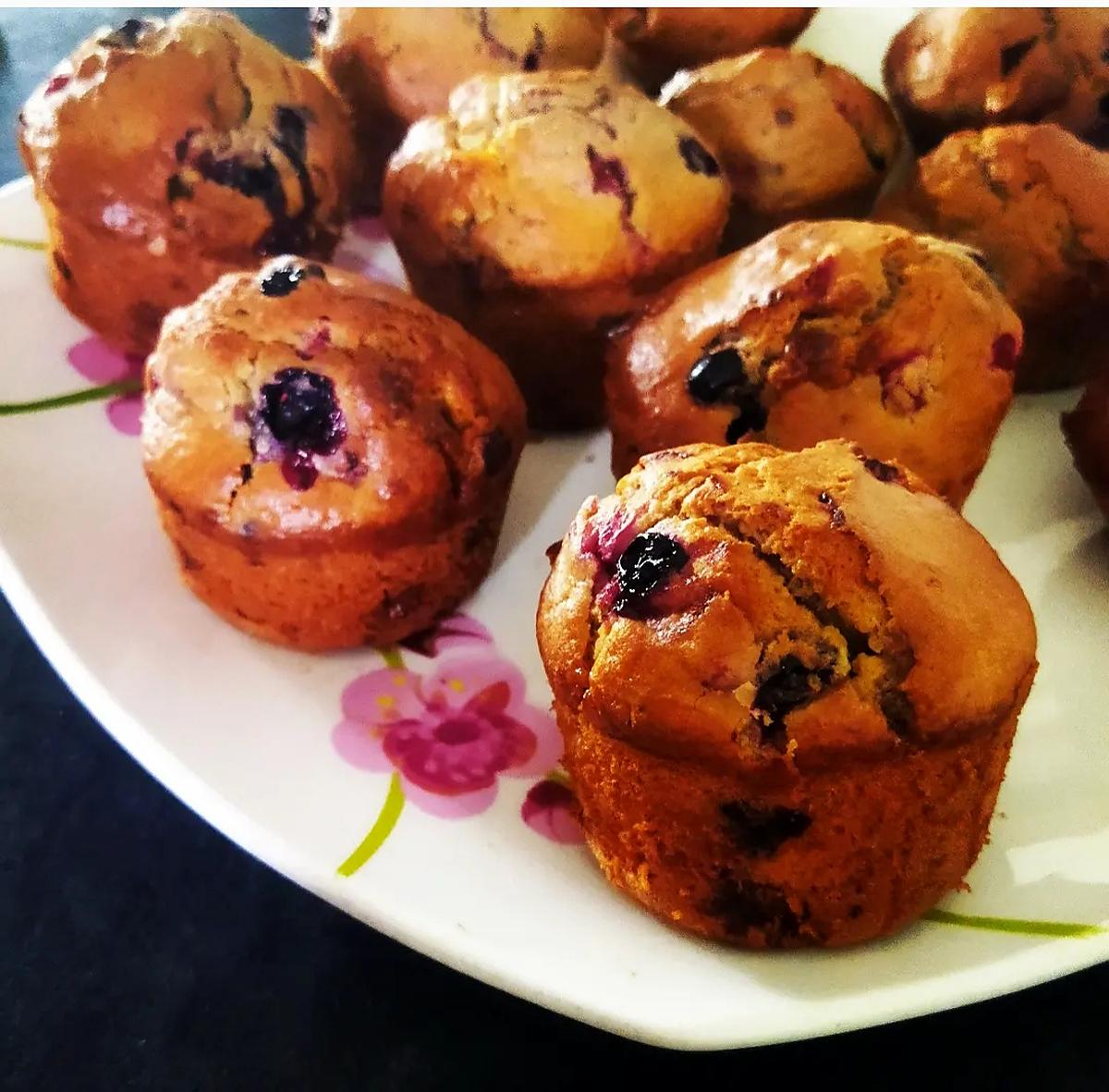 recette Muffins aux fruits rouges et chocolat blanc