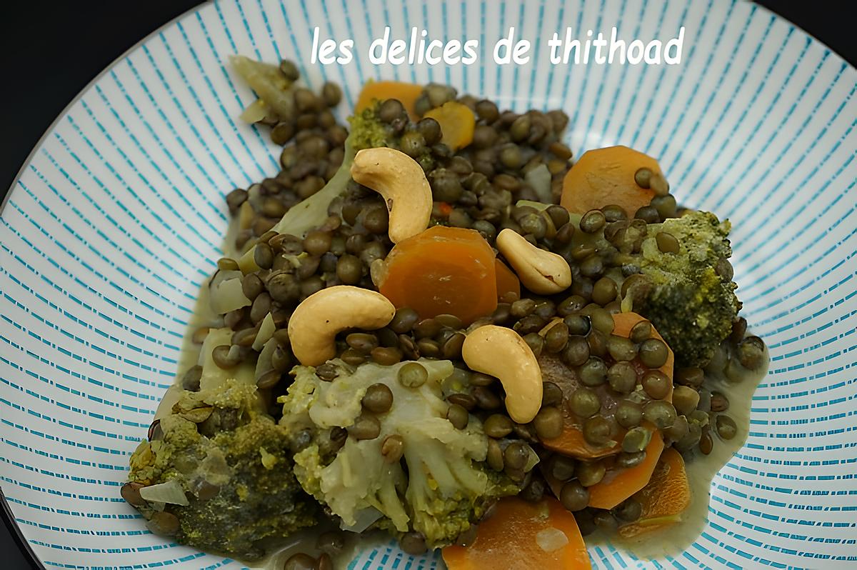 recette curry de brocolis et lentilles